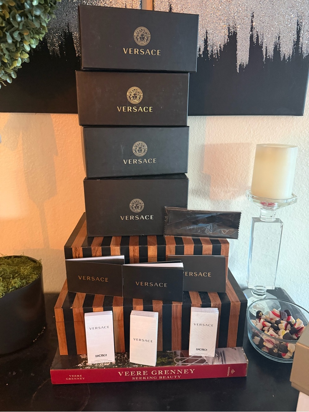 Versace Black and Gold Logo Box Set with Booklets - 4 complete sets